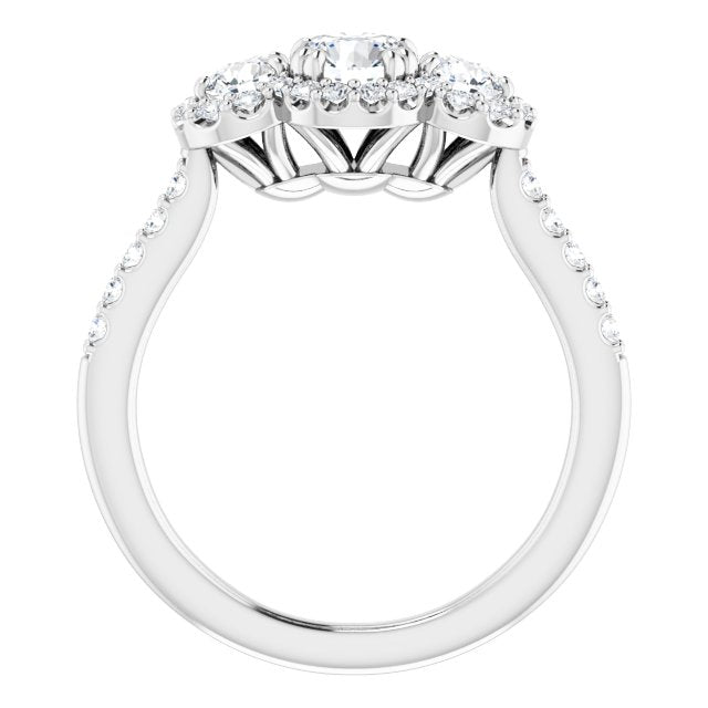 14K White 1 CTW Natural Diamond Engagement Ring-