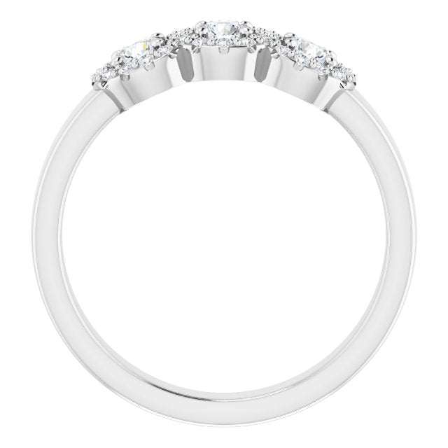 14K White 3/8 CTW Natural Diamond Engagement Ring - Primary Stone Size 3 mm-