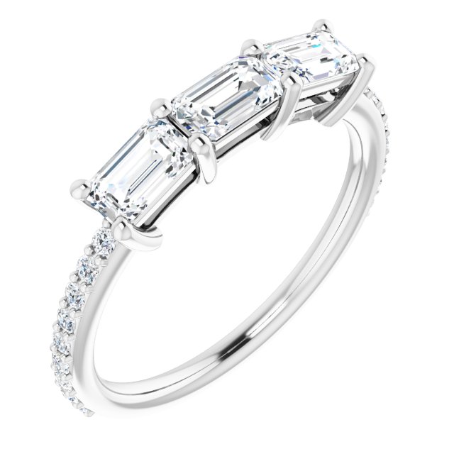 14K White 1 5/8 CTW Diamond Engagement Ring-
