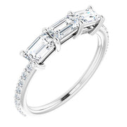14K White 1 5/8 CTW Diamond Engagement Ring-