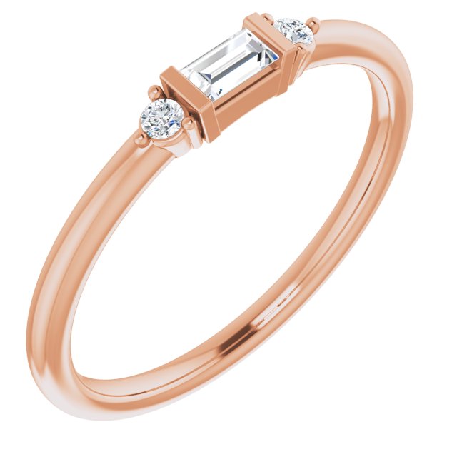 1/8 CTW Diamond Stackable Ring-14kt Rose Gold-6.00-