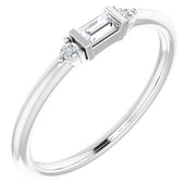 1/8 CTW Diamond Stackable Ring-14kt White Gold-6.00-