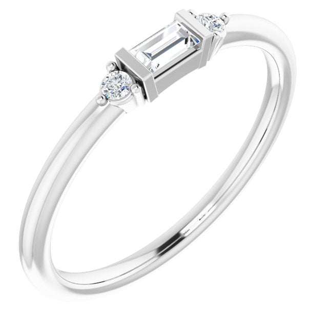1/8 CTW Diamond Stackable Ring-14kt White Gold-6.00-