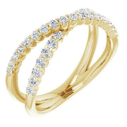 1/2 CTW Lab-Grown Diamond Criss-Cross Ring-14kt Yellow Gold-