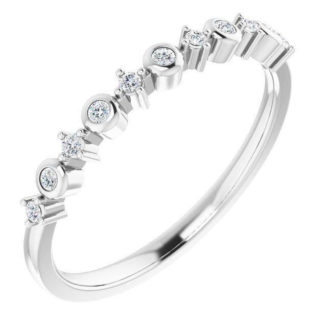 1/10 CTW Natural Diamond Ring-14kt White Gold-6.00-