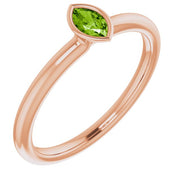 14K Imitation Peridot Stackable Ring-14kt Rose Gold-6.00-