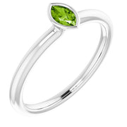 14K Imitation Peridot Stackable Ring-14kt White Gold-6.00-