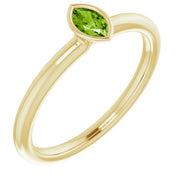 14K Imitation Peridot Stackable Ring-14kt Yellow Gold-6.00-
