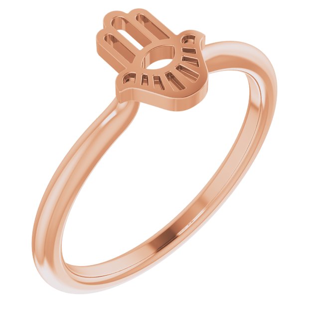 Hamsa Stackable Ring-14kt Rose Gold-6.00-