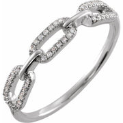 1/6 CTW Natural Diamond Chain Link Ring-14kt White Gold-6.00-