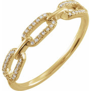 1/6 CTW Natural Diamond Chain Link Ring-14kt Yellow Gold-6.00-