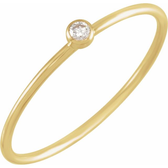 .03 CT Natural Diamond Stackable Ring-14kt Yellow Gold-5-