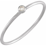 .03 CT Natural Diamond Stackable Ring-14kt White Gold-5-