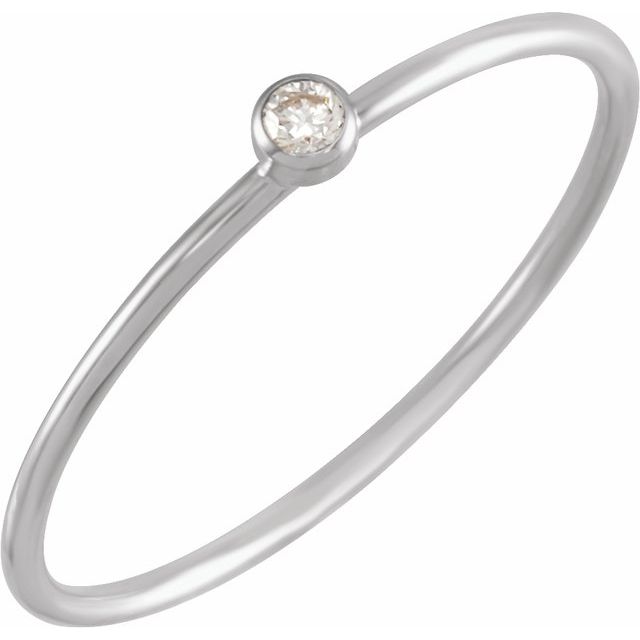 .03 CT Natural Diamond Stackable Ring-14kt White Gold-5-