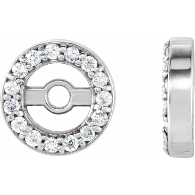 14K White .08 CTW Diamond Earring Jackets with 3.6 mm ID-