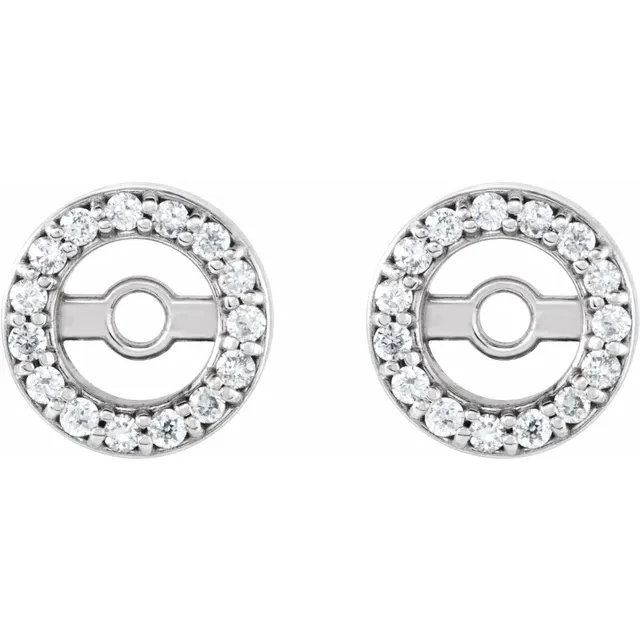 14K White .08 CTW Diamond Earring Jackets with 3.6 mm ID-