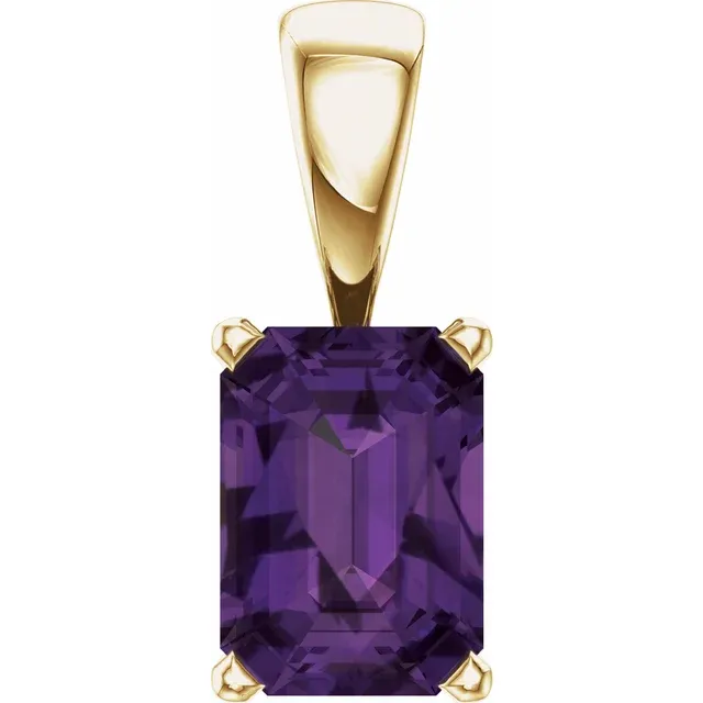 14K Yellow Amethyst Pendant-