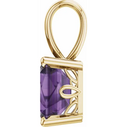 14K Yellow Amethyst Pendant-