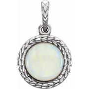 14K White Opal Pendant-