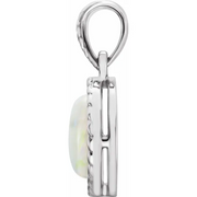 14K White Opal Pendant-