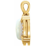 14K Yellow Opal & 1/10 CTW Diamond Pendant-