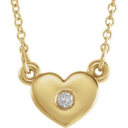 14K Yellow .03 CTW Diamond Heart 16" Necklace-