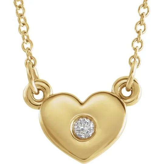 14K Yellow .3 CTW Diamond Heart 16" Necklace