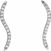 14K White 1/6 CTW Diamond Ear Climbers-