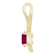 14K Yellow 6 mm Rhodolite Garnet & .04 CTW Diamond Pendant-