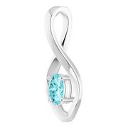 14K White Blue Zircon Pendant-