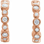 14K Rose 1/4 CTW Diamond Hoop Earrings-