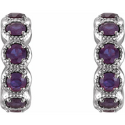 14K White Alexandrite Hoop Earrings-