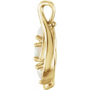 14K Yellow Opal Three-Stone Pendant-