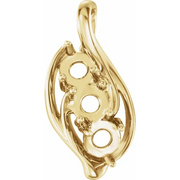 14K Yellow Opal Three-Stone Pendant-