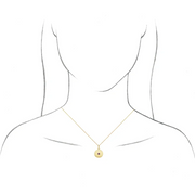 14K Rose Blue Sapphire Disc 16-18" Necklace-