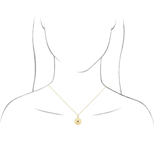 14K Rose Blue Sapphire Disc 16-18" Necklace-