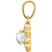 14K Yellow Rainbow Moonstone & .03 CTW Diamond Clover Pendant-