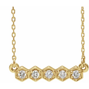 14K Yellow 1/5 CTW Diamond Bar 16-18" Necklace-