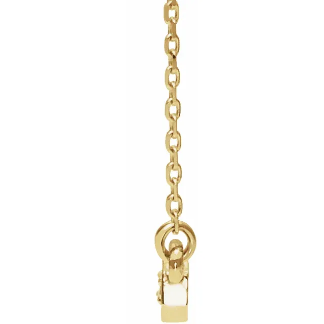 14K Yellow 1/5 CTW Diamond Bar 16-18" Necklace-