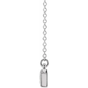 14K White Aquamarine Three-Stone Granulated Bar 16-18" Necklace-