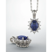 14K Yellow 1/6 CTW Diamond & Sapphire Pendant-