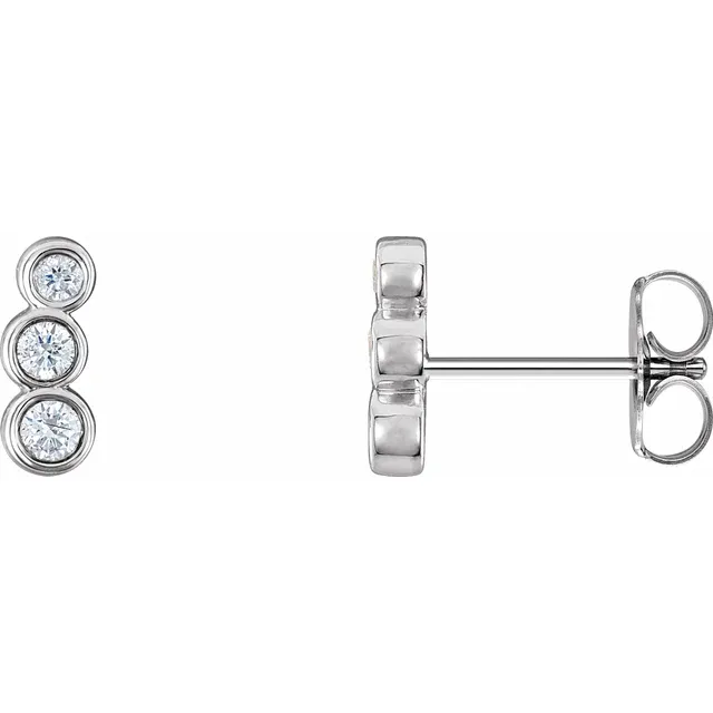 14K White 1/6 CTW Diamond Petite Ear Climbers-