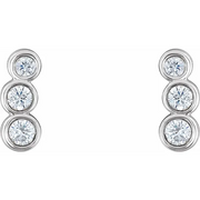 14K White 1/6 CTW Diamond Petite Ear Climbers-