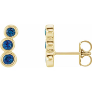 14K Yellow Blue Sapphire Ear Climbers-