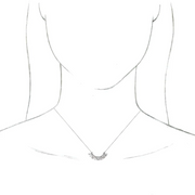 14K White .08 CTW Diamond Curved Bar 16-18" Necklace-