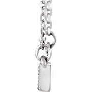 14K White .06 CTW Diamond Milgrain Bar 16-18" Necklace-