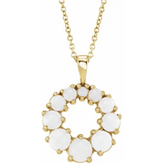 14K Yellow Opal Halo-Style 18" Necklace-