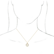 14K Yellow Opal Halo-Style 18" Necklace-