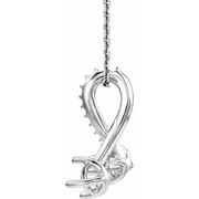 14K White Two-Stone Freeform 16-18" Necklace Mounting-