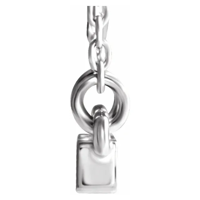 14K White 1/10 CTW Diamond Bar 16-18" Necklace-